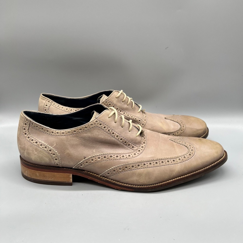 Cole Haan Wingtip Oxford Mens 13 Tan Leather Brogue Dress Shoes Williams